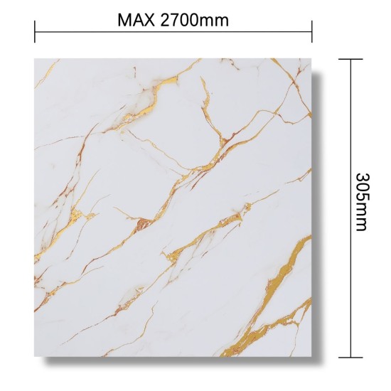 Panou decorativ, riflaj, polimer rigid, Naimeed D7611, Dimensiuni 270x30.5x0.45cm, Alb