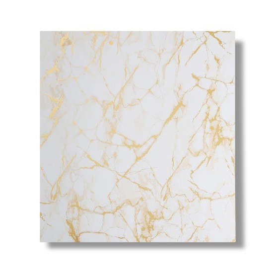 Panou decorativ, riflaj, polimer rigid, Naimeed D7613, Dimensiuni 270x30.5x0.45cm, Alb/Auriu