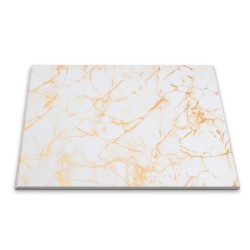 Panou decorativ, riflaj, polimer rigid, Naimeed D7613, Dimensiuni 270x30.5x0.45cm, Alb/Auriu