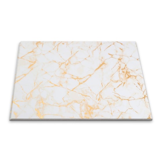 Panou decorativ, riflaj, polimer rigid, Naimeed D7613, Dimensiuni 270x30.5x0.45cm, Alb/Auriu