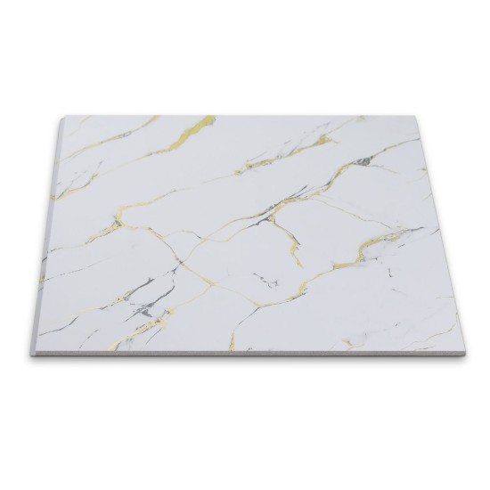 Panou decorativ, riflaj, polimer rigid, Naimeed D7618, Dimensiuni 270x30.5x0.45cm, Alb