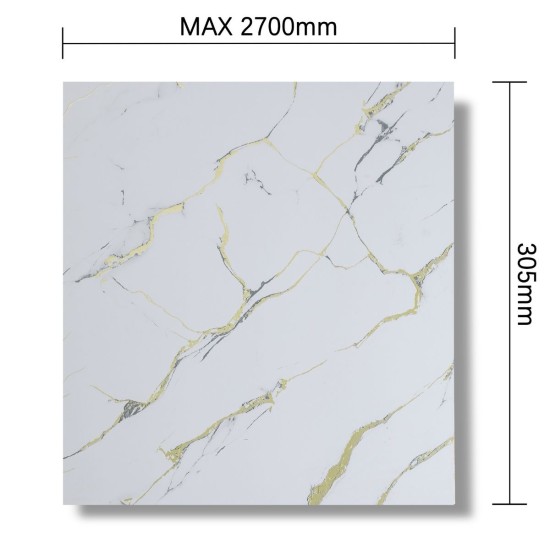 Panou decorativ, riflaj, polimer rigid, Naimeed D7618, Dimensiuni 270x30.5x0.45cm, Alb