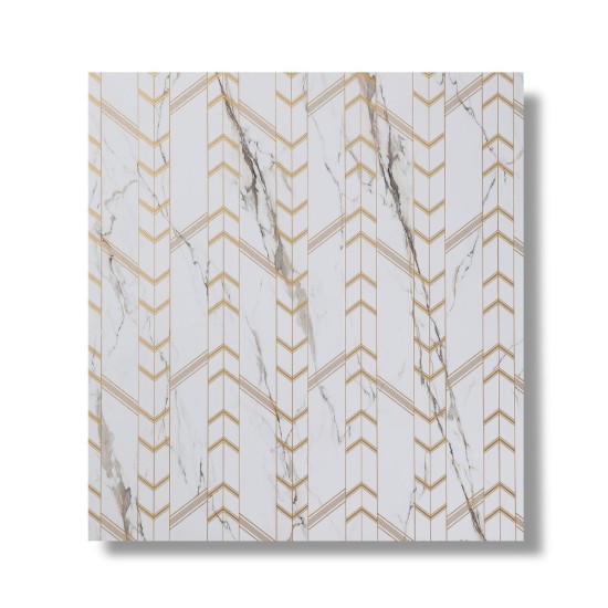 Panou decorativ, riflaj, polimer rigid, Naimeed D7620, Dimensiuni 270x30.5x0.45cm, Alb