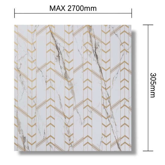 Panou decorativ, riflaj, polimer rigid, Naimeed D7620, Dimensiuni 270x30.5x0.45cm, Alb