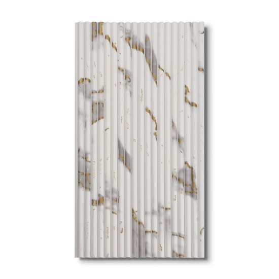 Panou decorativ, riflaj, polimer rigid, Naimeed D7625, Dimensiuni 270x15.2x0.5cm, Alb Royal