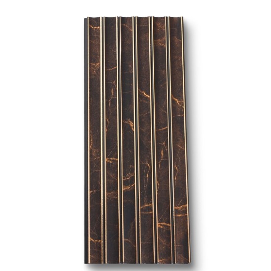 Panou decorativ, riflaj, polimer rigid, Naimeed D7632, Dimensiuni 270x12x0.55cm, Negru Bronz