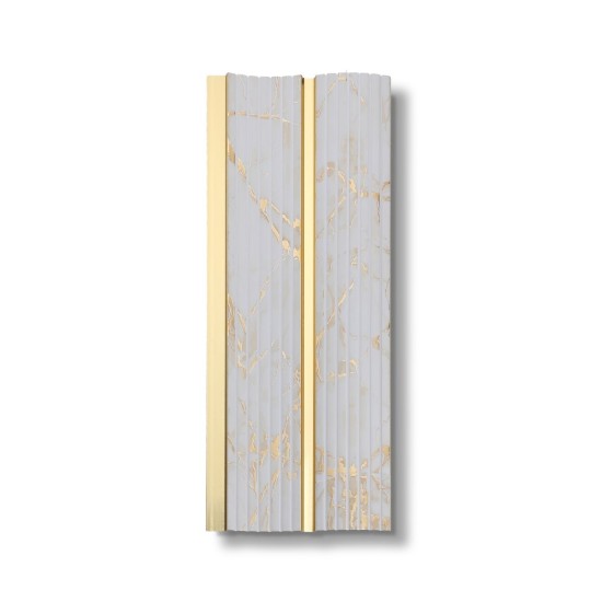 Panou decorativ, riflaj, polimer rigid, Naimeed D7633, Dimensiuni 270x11.8x1.2cm, Alb Imperial