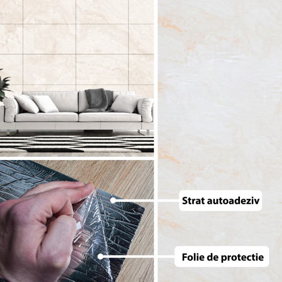 Rola panou autoadeziv, Naimeed D5680, design modern, 2mm grosime, 60x300cm, Crem Rola panou autoadeziv, Naimeed D5680, design modern, 2mm grosime, 60x300cm, Crem