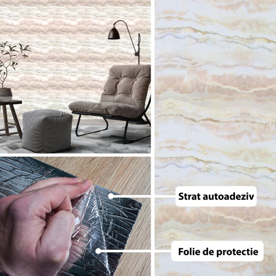 Rola panou autoadeziv, Naimeed D5687, design modern, 2mm grosime, 60x300cm, Crem Rola panou autoadeziv, Naimeed D5687, design modern, 2mm grosime, 60x300cm, Crem