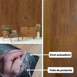 Rola panou autoadeziv, Naimeed D5690, design modern, 2mm grosime, 60x300cm, Maro