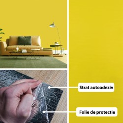 Rola panou autoadeziv, Naimeed D5711, design modern, 2mm grosime, 60x300cm, Galben