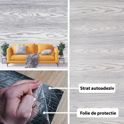 Rola panou autoadeziv, Naimeed D5717, design modern, 2mm grosime, 60x300cm, Gri