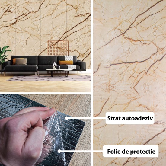 Rola panou autoadeziv, Naimeed D5719, design modern, 2mm grosime, 60x300cm, Crem Rola panou autoadeziv, Naimeed D5719, design modern, 2mm grosime, 60x300cm, Crem