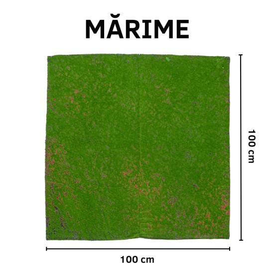 Covor muschi artificial de padure, Naimeed D6552, pentru decorare interioara sau exterioara, Verde, 1000x1000x10mm