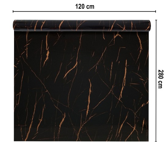 Rola panou autoadeziv, Naimeed D7366, design modern, 2.5mm grosime, 120x280cm, Negru