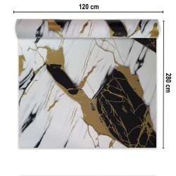 Rola panou autoadeziv, Naimeed D7383, design modern, 2.5mm grosime, 120x280cm, Alb/Negru