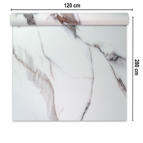 Rola panou autoadeziv, Naimeed D7395, design modern, 2.5mm grosime, 120x280cm, Alb