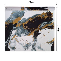 Rola panou autoadeziv, PET premium, cu pelicula protectoare, Naimeed D7401, design modern, 2.5mm grosime, 120x280cm, Multicolor