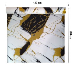 Rola panou autoadeziv, PET premium, cu pelicula protectoare, Naimeed D7405, design modern, 2.5mm grosime, 120x280cm, Alb