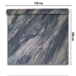 Rola panou autoadeziv, PET premium, cu pelicula protectoare, Naimeed D7407, design modern, 2.5mm grosime, 120x280cm, Gri