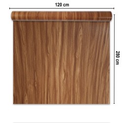 Rola panou autoadeziv, PVC premium, Naimeed D7411, textura usor in relief, cu aspect lemnos, 2.5mm grosime, 120x280cm, Maro
