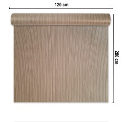 Rola panou autoadeziv, PVC premium, Naimeed D7420, textura usor in relief, cu aspect lemnos, 120x280cm, Maro deschis