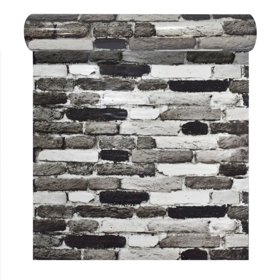 Rola panou autoadeziv, Naimeed D5683, design modern, 2mm grosime, 60x300cm, Alb/Negru