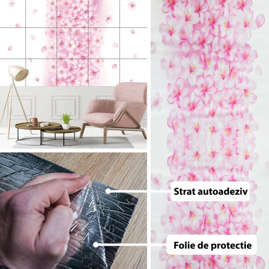 Rola panou autoadeziv, Naimeed D5707, design modern, 2mm grosime, 60x300cm, Roz