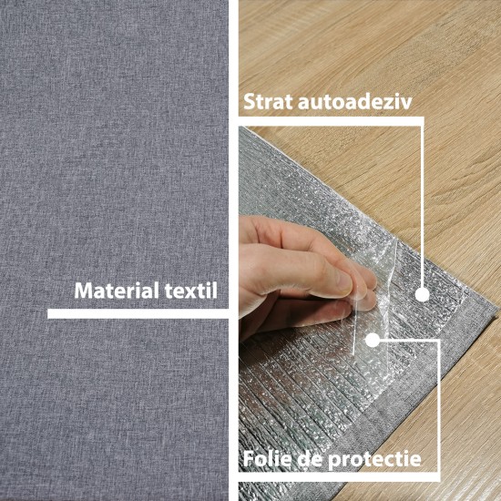 Rola tapet autoadeziv, panzat, 4mm grosime, Naimeed D5725, design elegant, termoizolant, 65x280cm, Gri Rola tapet autoadeziv, panzat, 4mm grosime, Naimeed D5725, design elegant, termoizolant, 65x280cm, Gri
