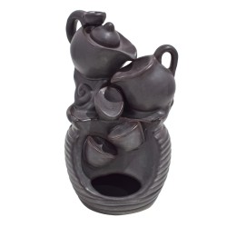 Suport conuri parfumate, Naimeed D5084, cascada de fum, aromaterapie, ceramica, Maro, 8x8x15cm