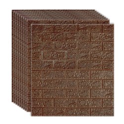 Set 10 x Tapet 3D autoadeziv, Naimeed D3312 Maro, model Caramida, 70 x 77 cm