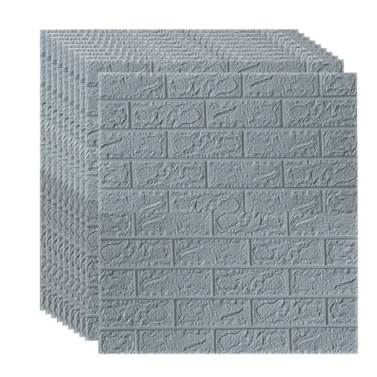 Set 10 x Tapet 3D autoadeziv, Naimeed D3314, model Caramida, 70 x 77 cm, Gri Set 10 x Tapet 3D autoadeziv, Naimeed D3314, model Caramida, 70 x 77 cm, Gri