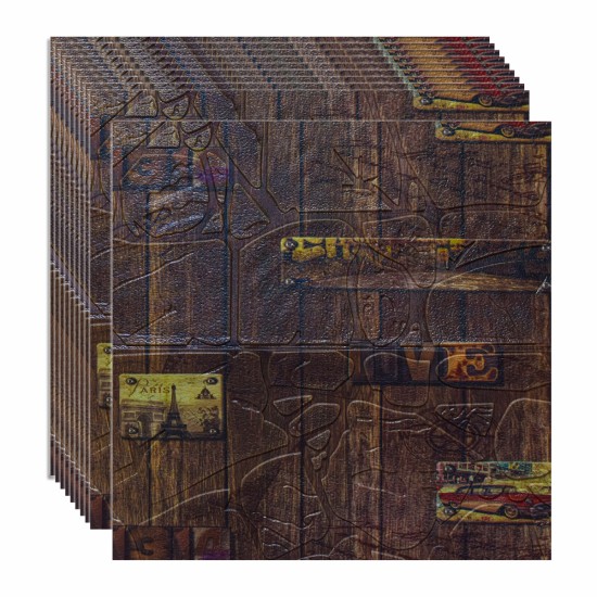 Set 10 x Tapet 3D autoadeziv, design modern, usor de curatat, 70x70 cm, Naimeed D3594