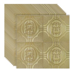 Set 10 x Tapet 3D Autoadeziv, design modern, rezistent la umezeala, usor de curatat, 70x70cm, Naimeed D4748, Auriu