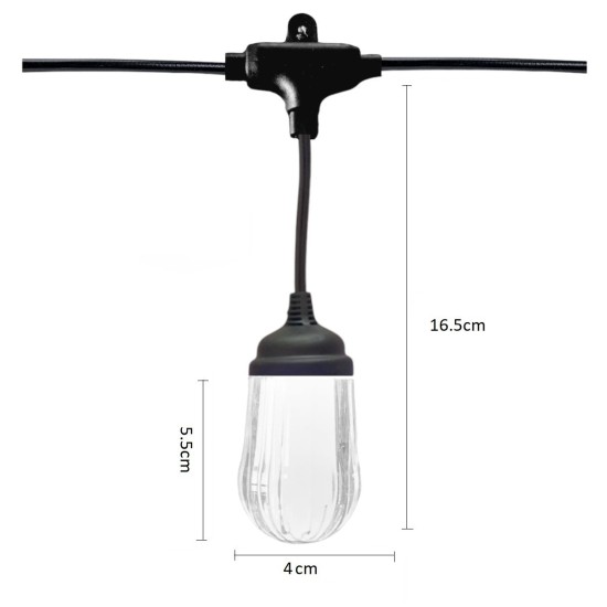 Ghirlanda luminoasa, decorativa, interconectabila, Naimeed D6085, 5m, 10 Becuri LED, Lumina Alb Cald