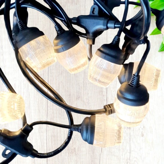 Ghirlanda luminoasa, solara, decorativa, interconectabila, Naimeed D6095, 5m, 10 Becuri LED, Lumina Alb Cald