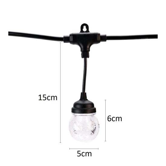 Ghirlanda luminoasa, decorativa, interconectabila, Naimeed D6102, 5m, 10 Becuri LED, Lumina Multicolar