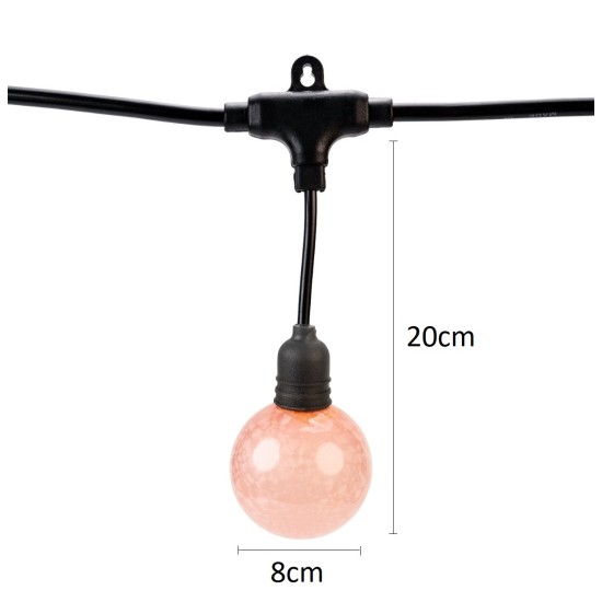 Ghirlanda luminoasa, solara, decorativa, interconectabila, Naimeed D6105, 5m, 10 Becuri LED, Lumina Calda