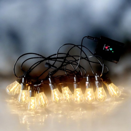 Ghirlanda luminoasa, solara, decorativa, interconectabila, Naimeed D6115, 5m, 10 Becuri LED, Lumina Alb Cald