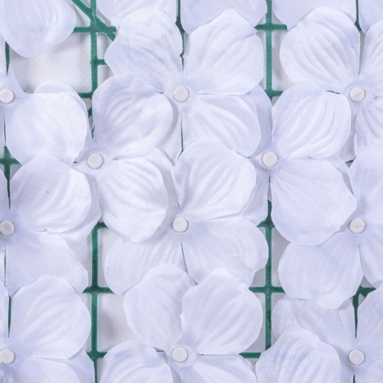 Plasa gard, flori artificiale, Naimeed D5960, paravan pentru balcon, terasa si gard, Alb, 1000x3000mm