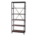 Biblioteca cu 5 polite, Naimeed XF6-80, Negru/Castan inchis Biblioteca cu 5 polite, Naimeed XF6-80, Negru/Castan inchis