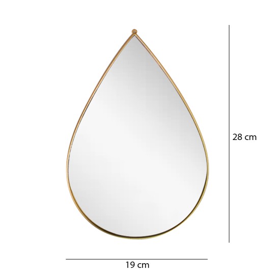 Set 3 Oglinzi Decorative, Naimeed D4604G, Auriu, 19x1x28 cm