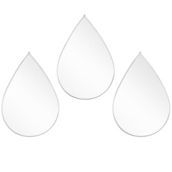 Set 3 Oglinzi Decorative, Naimeed D4604S, Argintiu, 19x1x28 cm