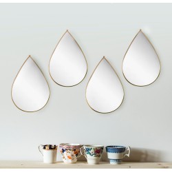 Set 4 Oglinzi Decorative, Naimeed D4605G, Auriu, 19x1x28 cm