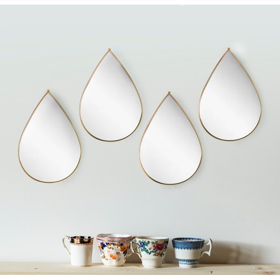 Set 4 Oglinzi Decorative, Naimeed D4605G, Auriu, 19x1x28 cm