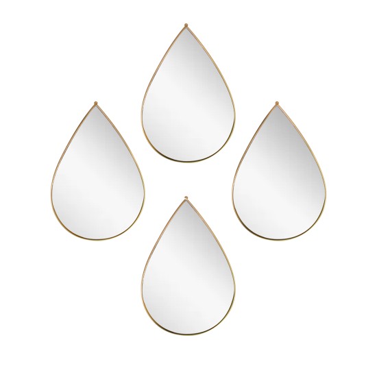 Set 4 Oglinzi Decorative, Naimeed D4605G, Auriu, 19x1x28 cm
