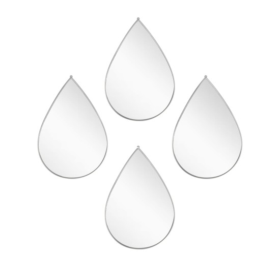 Set 4 Oglinzi Decorative, Naimeed D4605S, Argintiu, 19x1x28 cm