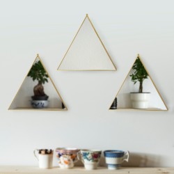 Set 3 Oglinzi Decorative, Naimeed D4606G, Auriu, 24x1x23 cm