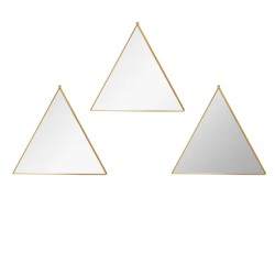 Set 3 Oglinzi Decorative, Naimeed D4606G, Auriu, 24x1x23 cm