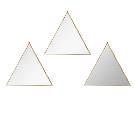 Set 3 Oglinzi Decorative, Naimeed D4606G, Auriu, 24x1x23 cm
